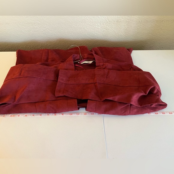 Draper’s & Damon’s Petites Micro Suede Topper Blazer Rust Large Disco 70's - Picture 8 of 10